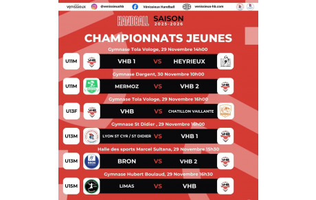 Programme du week-end 29 et 30/11